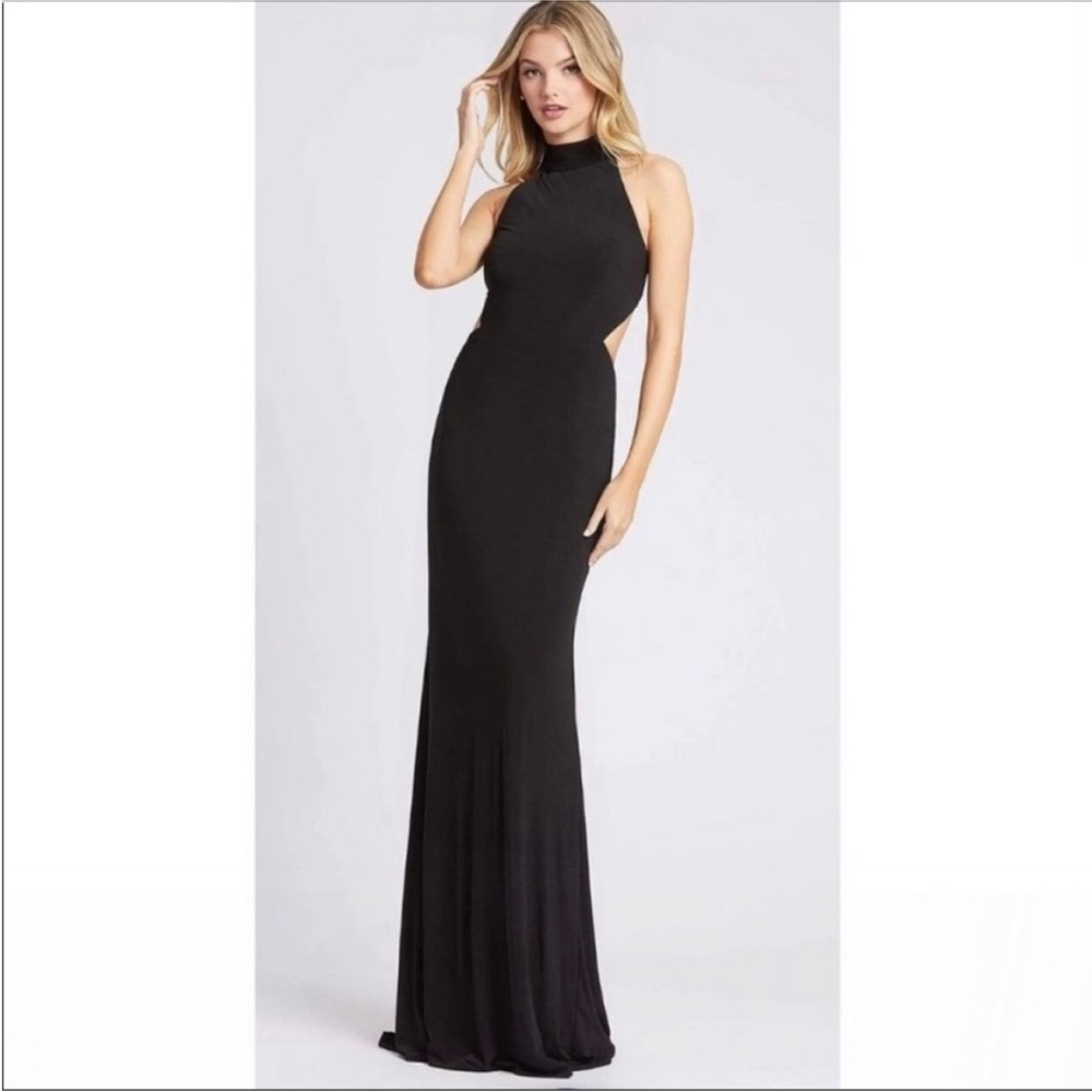 MAC DUGGAL 26118 High Neck Prom Dress Gown black 10